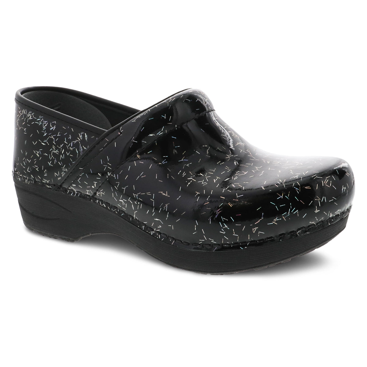 Rainbow Flecks Patent Clog,36