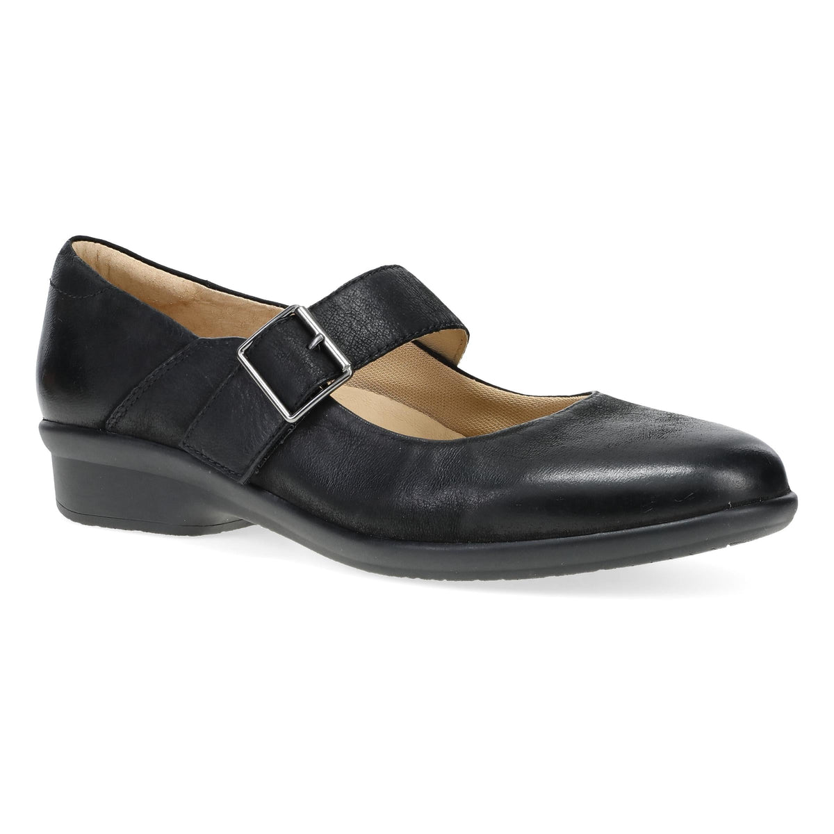 Black Burnished Nubuck Mary Jane,36