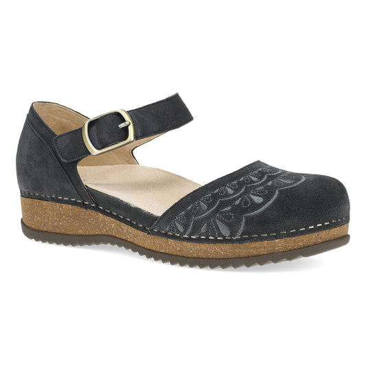Mae Charcoal Embroidered Suede Dansko Women