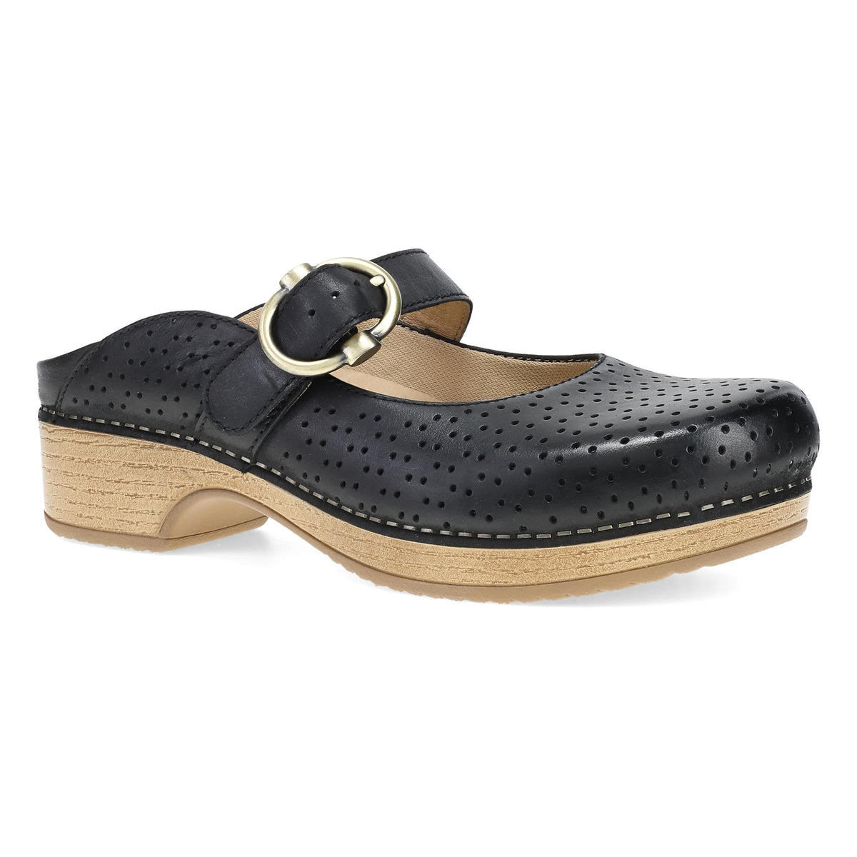 Black Burnished Calf Mary Jane,36