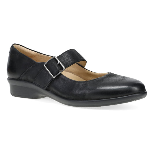 Collette Wide Black Burnished Nubuck Dansko Women