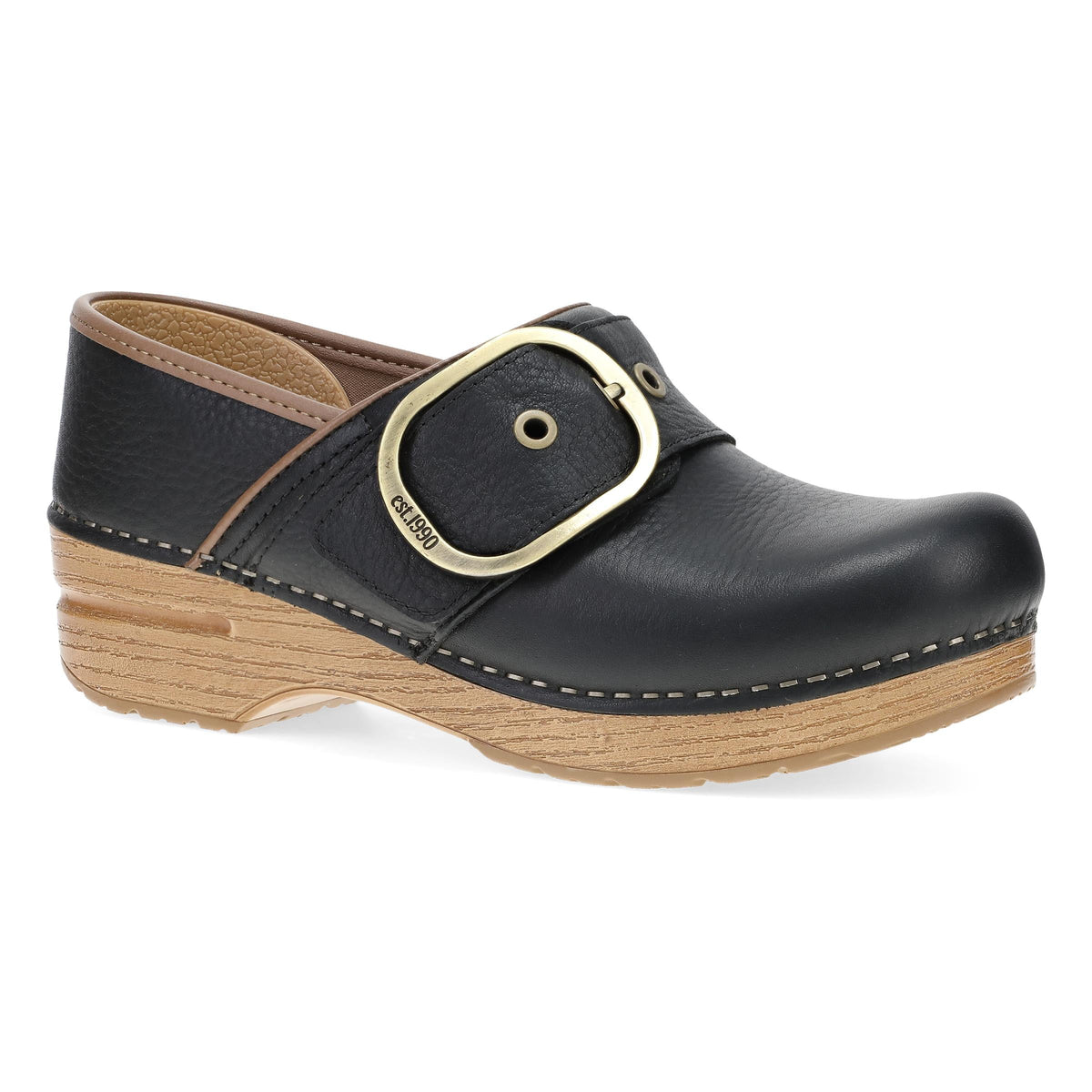 Black Tumbled Clog,36