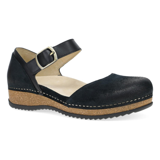 Mae Black Burnished Suede Dansko Women