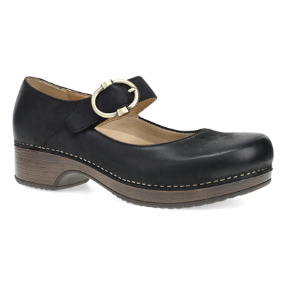 Black Leather Clog,36