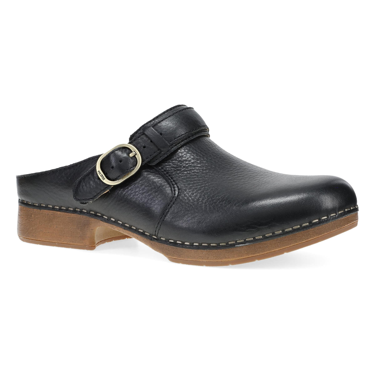 Black Waxy Milled Mule,36
