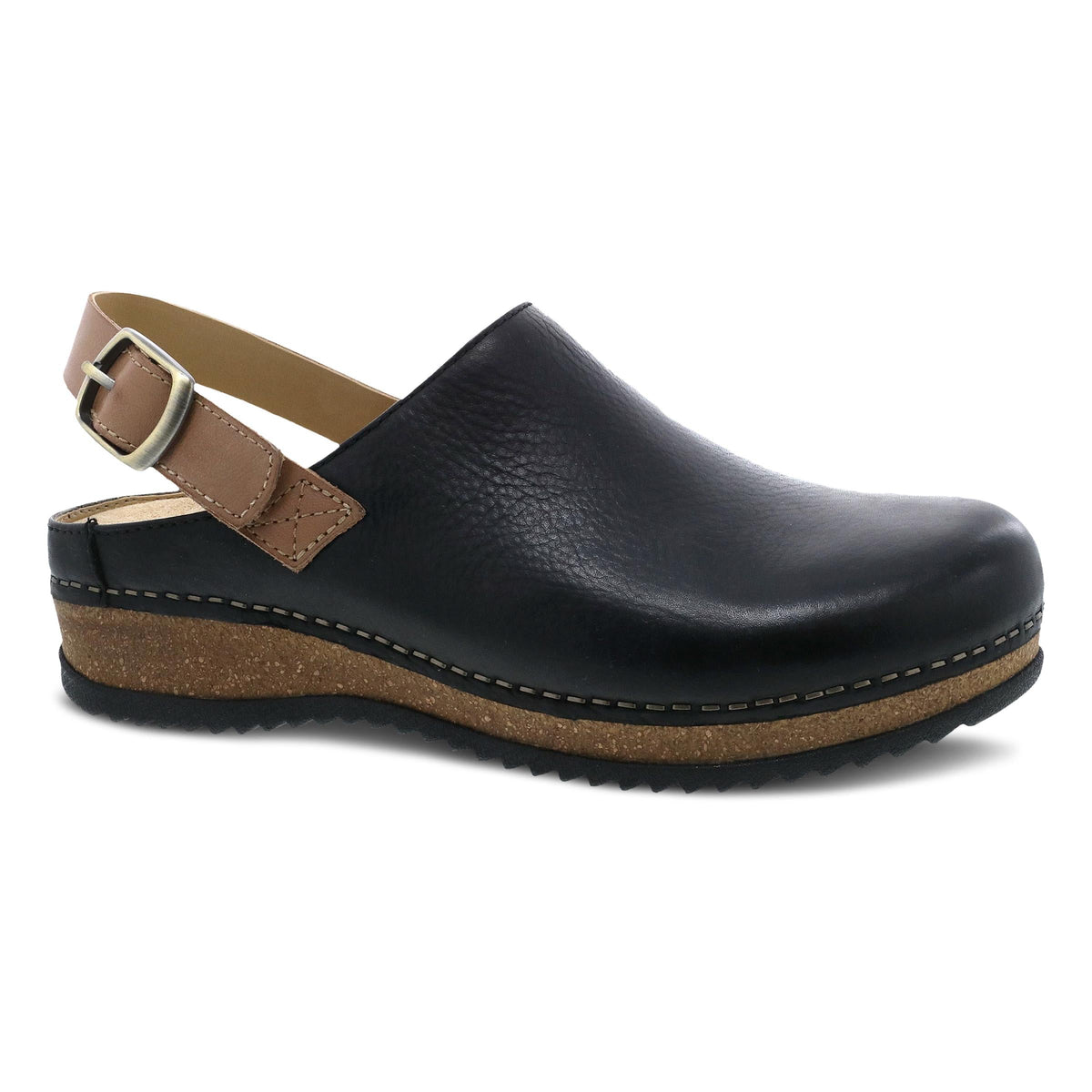 Black Waxy Milled Mule,36