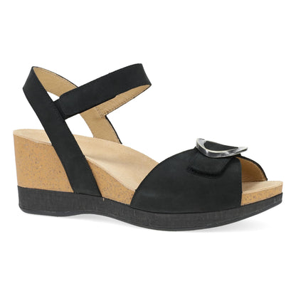 Black Milled Nubuck Sandal,36