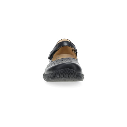 Stacy Wide Black Waxy Burnished Dansko Women|For Work