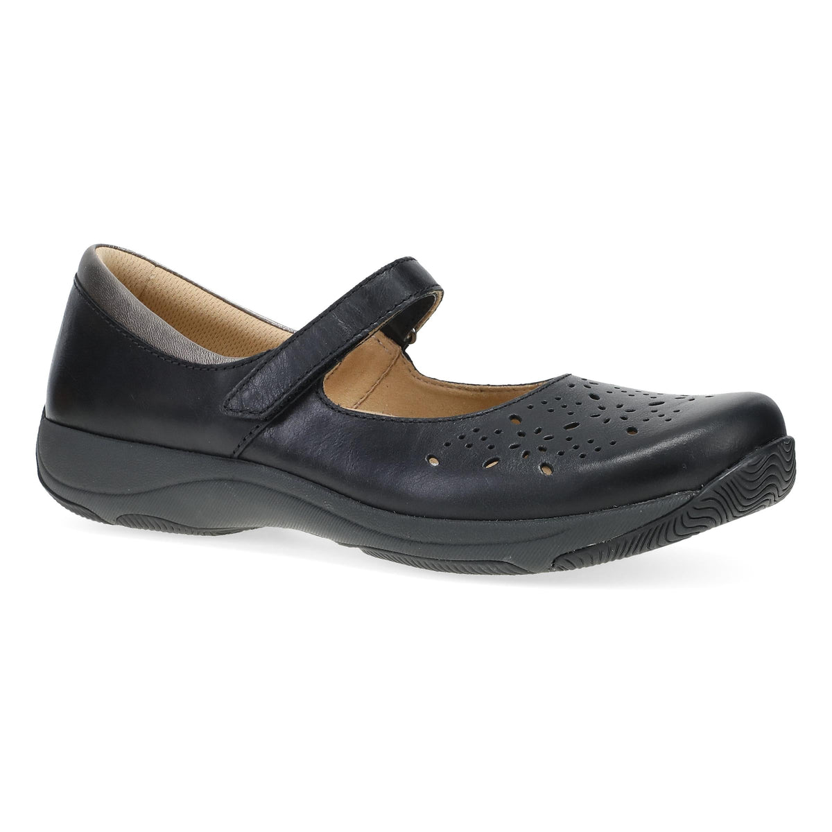 Black Waxy Burnished Mary Jane,36
