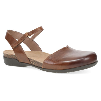 Tan Waxy Burnished Mary Jane,36