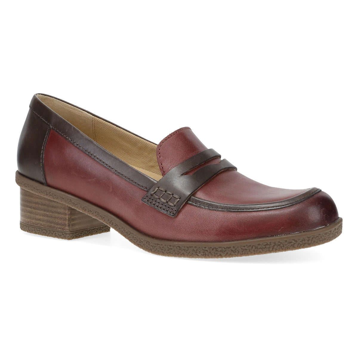 Plum/Chocolate Waterproof Burnished Loafer,36