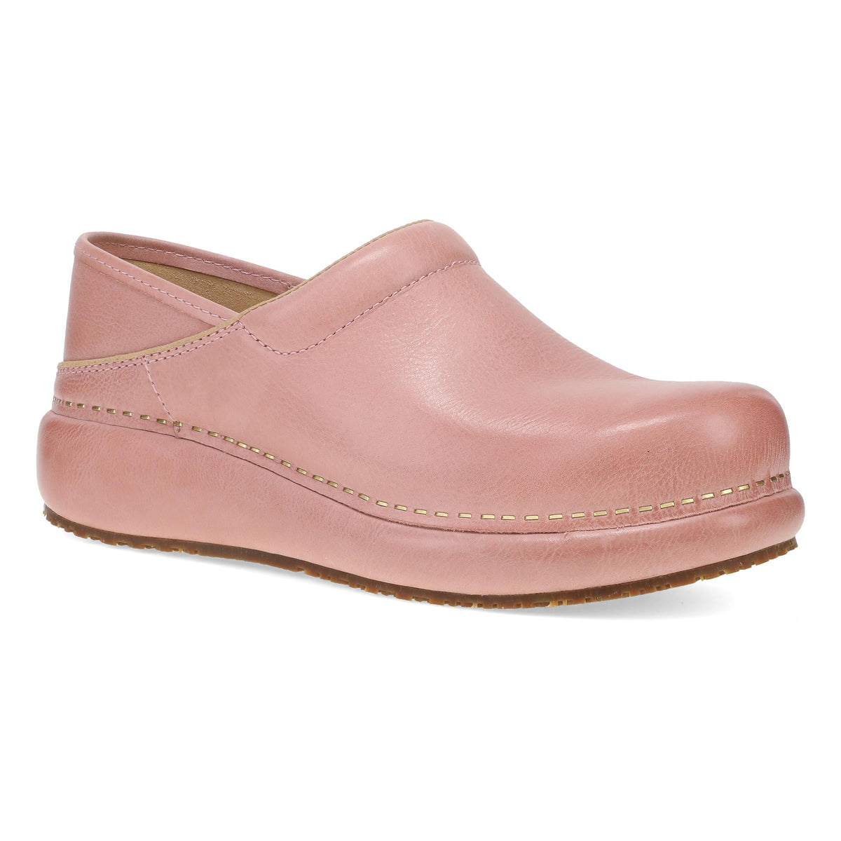 Coral Leather Clog,36