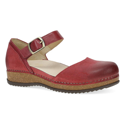 Mae Red Burnished Suede Dansko Sale|Women