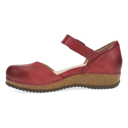 Mae Red Burnished Suede Dansko Sale|Women